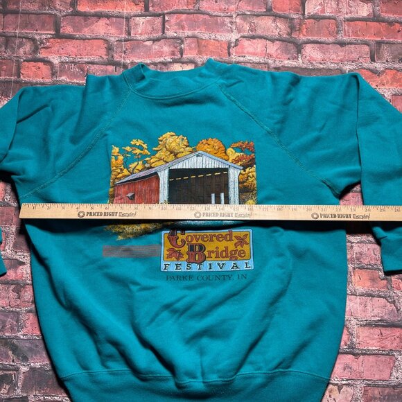 Vintage Covered Bridge Festival Sweatshirt Womens XL Hanes Tag Boxy Nature 90s - Picture 5 of 5